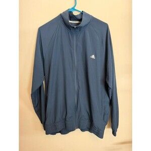 Adidas Golf Full Zip Jacket Blue Gray Lightweight Athletic Windbreaker XL
